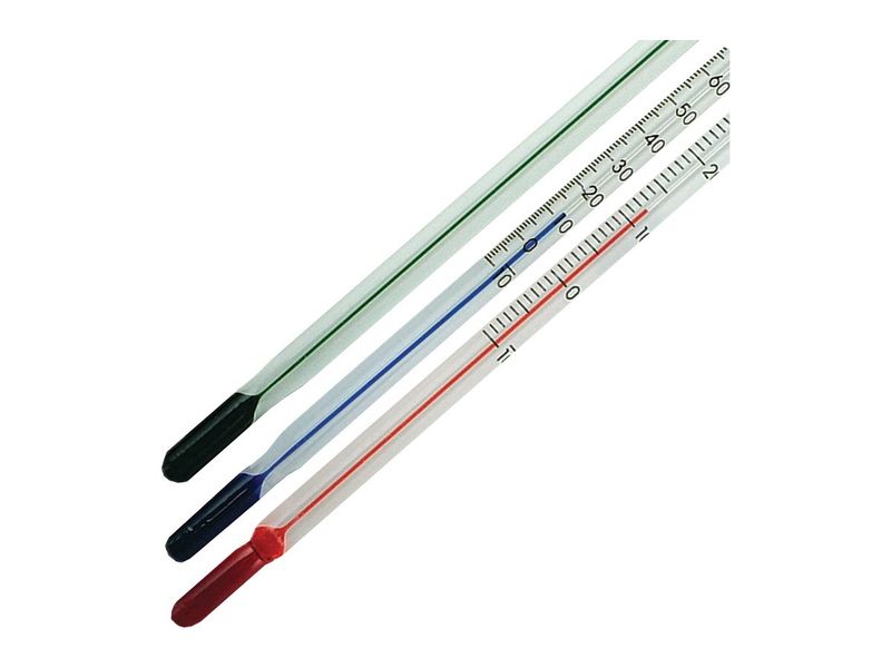 Brannan spirit-filled glass laboratory thermometers